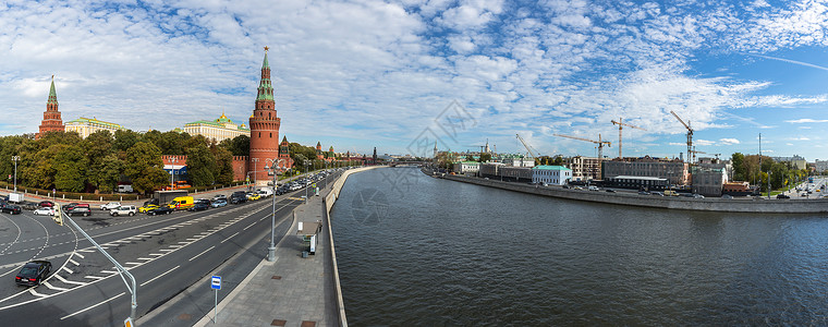 莫斯科著名旅游景点克里姆林宫全景图背景图片
