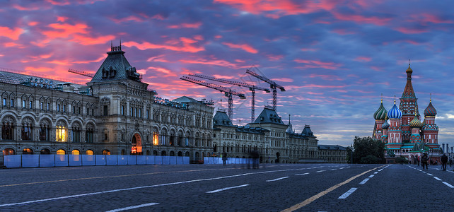 莫斯科著名旅游景点红场古姆百货风光高清图片