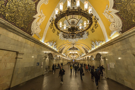 莫斯科地铁站基辅站高清图片