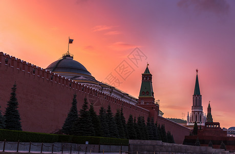 莫斯科著名旅游景点红场克里姆林宫风光建筑高清图片素材