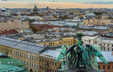 俯瞰圣彼得堡全貌欧式建筑高清图片素材
