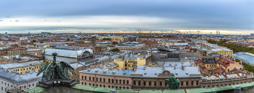 俯瞰圣彼得堡全貌俄罗斯高清图片素材