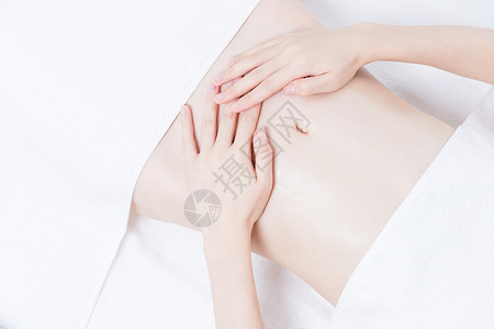 护肤女人女性养生SPA腹部展示背景