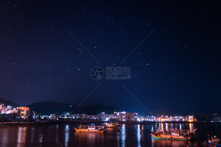 霞浦海边的星空图片