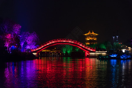 主题公园河南开封清明上河园夜景背景