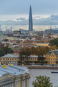 俯瞰旅游名城圣彼得堡城市背景图片