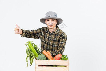 农民新鲜蔬菜展示背景图片