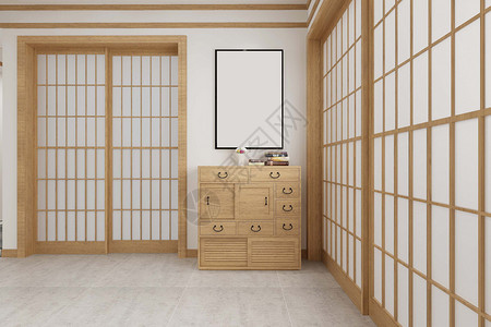 滑动壁橱门日式极简空间设计图片