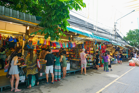 小商品市场泰国曼谷集市背景