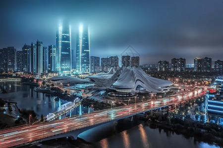 长沙城市建筑长沙梅溪湖国际艺术中心背景