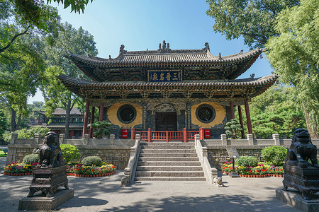 太原南站山西晋祠风景区背景