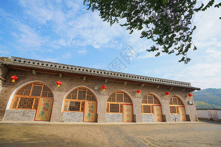 山西窑洞民居背景图片