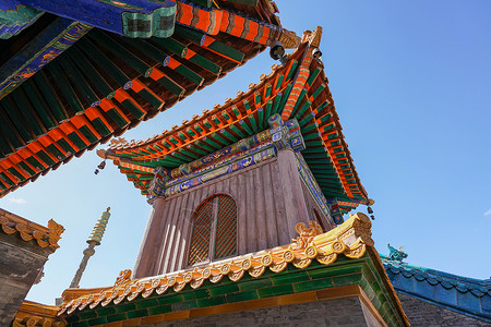 五台山菩萨顶寺庙建筑高清图片素材