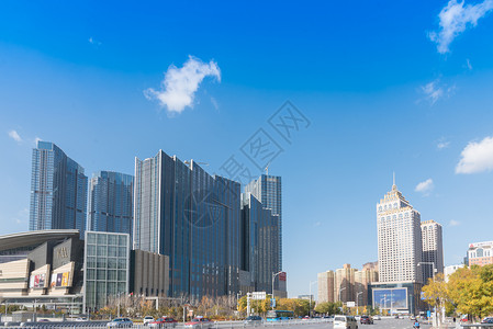沈阳城市风光青年大街商务区高楼高清图片素材
