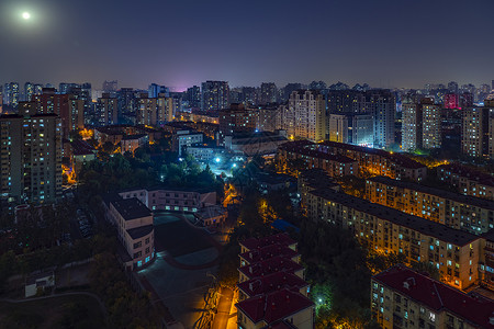 月亮晚安表情包夜北京背景