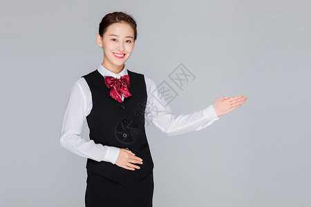 拜访礼仪微笑的接待客服美女背景