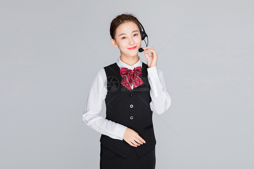 年轻客服美女图片