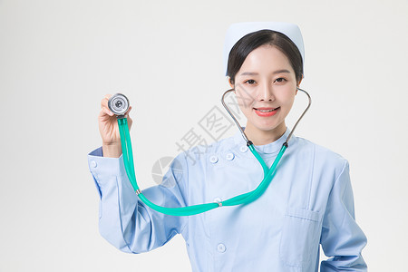 女性护士听诊器背景图片