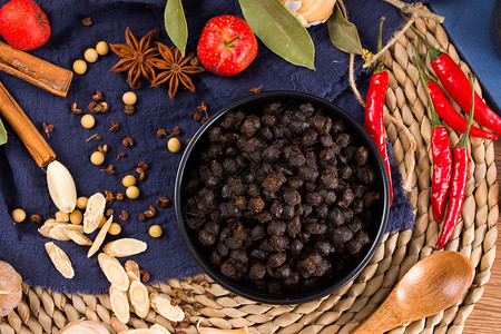 传统美味的豆豉背景图片