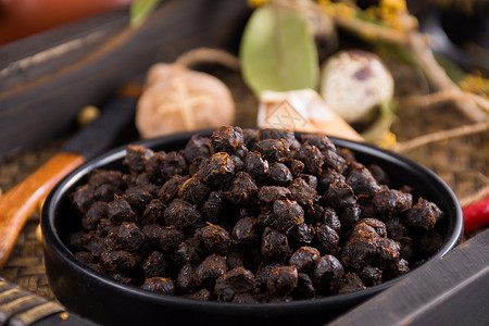 传统美味的豆豉背景图片