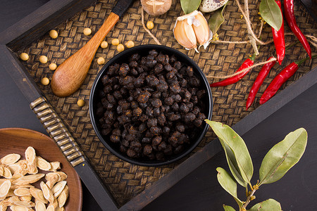 传统美味的豆豉高清图片