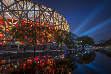 北京奥林匹克公园鸟巢背景