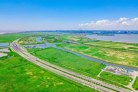 上海南汇航拍自然风光图片