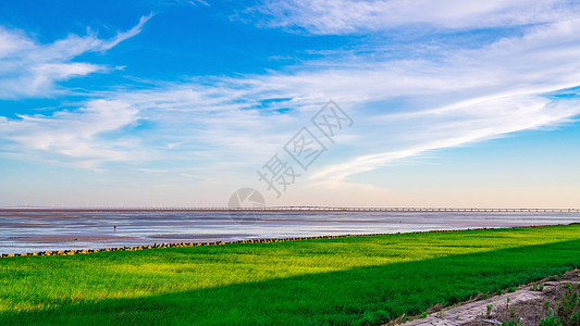 上海南汇天空上海南汇嘴自然风光背景