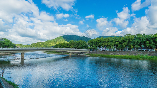 浙江宁波溪口小镇自然风光背景图片