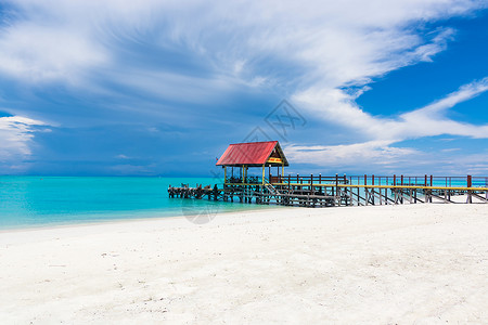 藏蓝色裙子马来西亚沙巴环滩岛海滩背景