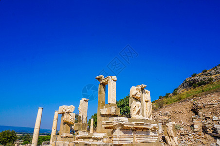 古希腊雕塑土耳其塞尔丘克以弗所古城背景
