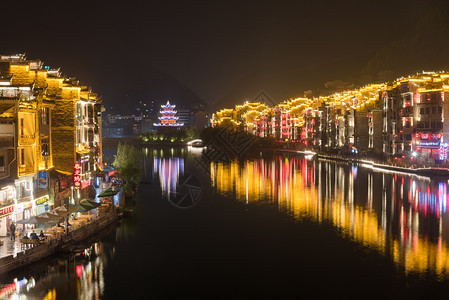 贵州镇远古城夜景图片素材