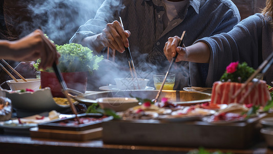 火锅美食青年聚会背景图片