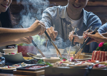 夜宵聚餐火锅美食青年聚会背景