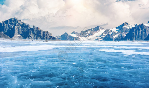 冰面湖冬季结冰的水面设计图片