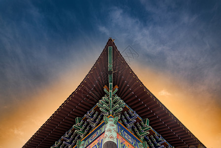 中式古典建筑中式建筑屋檐特写背景