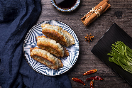 冬至传统年味煎饺高清图片