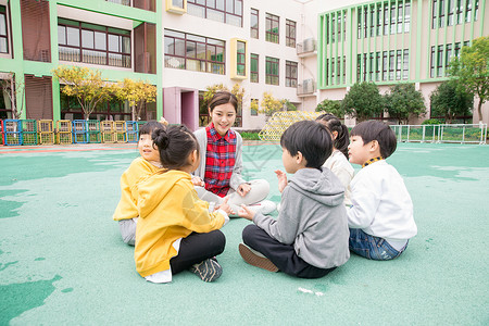 幼儿园老师教育儿童背景图片