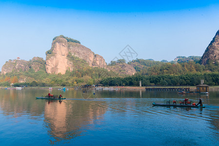 江西鹰潭龙虎山丹霞地貌背景图片