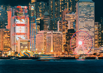 香港夜景建筑背景高清图片素材