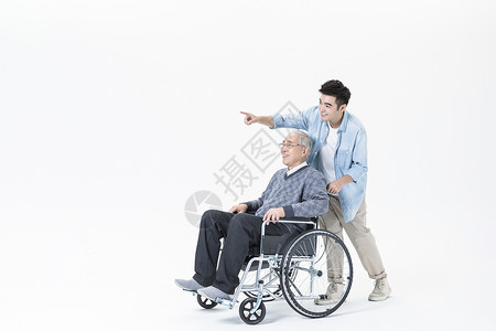 敬老关爱老人轮椅背景图片