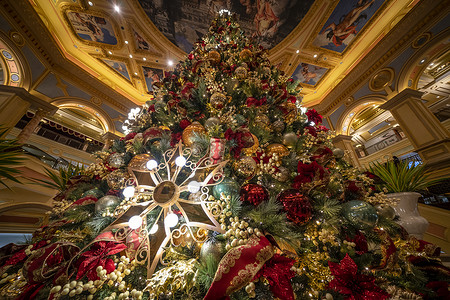 圣诞节快乐酒店圣诞树高清图片