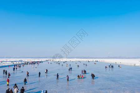 河流结冰冬季的松花江风光背景