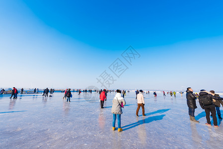 河流结冰冬季的松花江风光背景