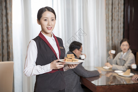 餐厅送餐宣传酒店服务员送餐服务背景