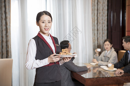 餐厅送餐宣传酒店服务员送餐服务背景