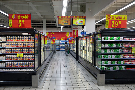 琳琅满目的商品超市环境背景