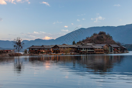 四川泸沽湖风景区背景