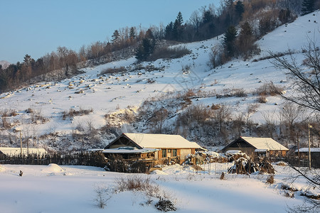 吉林长白山风景区下雪高清图片素材