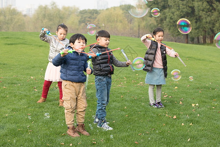 孩子泡泡小孩子吹泡泡背景